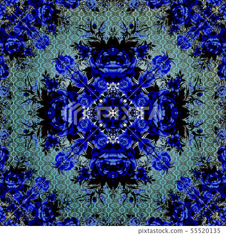 Floral pattern with flowers 55520135