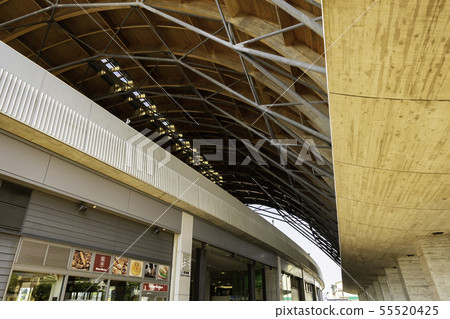 JR Kochi Station North Exit Arched cedar large roof Kujira Dome Kochi City, Kochi Prefecture JR Kochi Station North Exit Arched cedar large roof Kujira Dome Kochi City, Kochi Prefecture 55520425