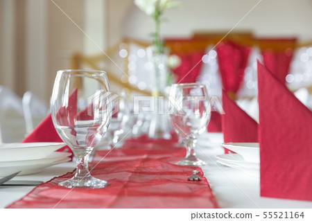 Large dining hall with tables set up 55521164