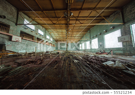 Abandoned Sport Hall in School of Pripyat Abandoned Sport Hall in School of Pripyat 55521234