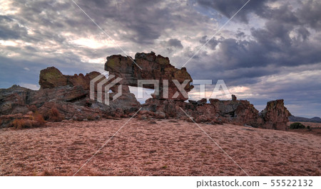 Abstract Rock formation aka window at Isalo 55522132
