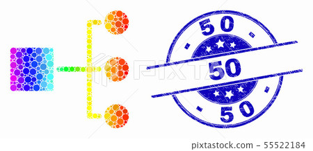 Vector Bright Pixel Hierarchy Icon and Scratched 50 Watermark Vector Bright Pixel Hierarchy Icon and Scratched 50 Watermark 55522184