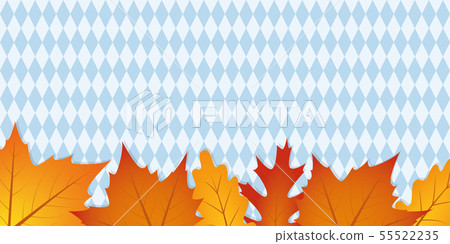 autumn leaves on bavaria flag texture background 55522235