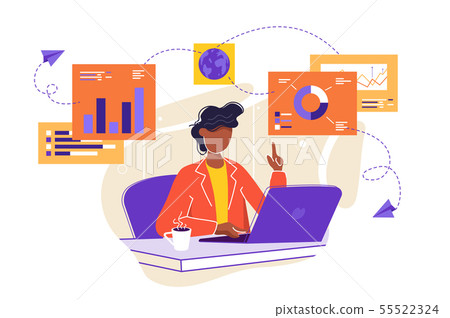 worker studying  infographic 55522324