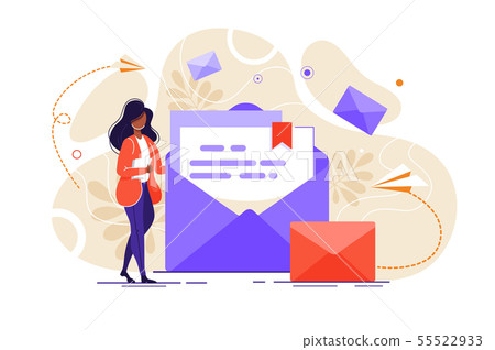 Woman hold mail 55522933