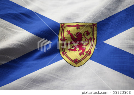 Closeup of Ruffled Nova Scotia Flag 55523508