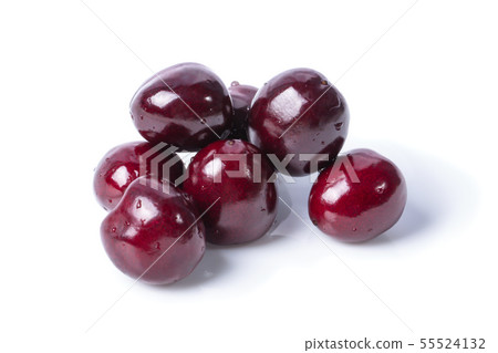 Sweet cherry berries isolated on white background 55524132