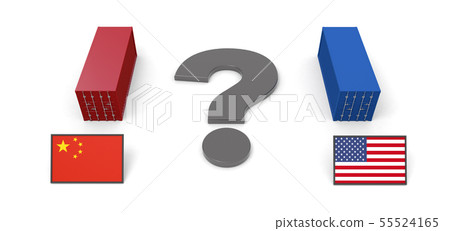 USA China Trade Problem Tariff 3D Illustration 55524165