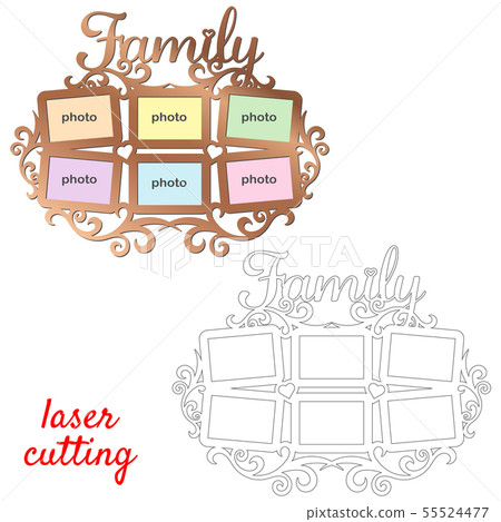 Frame for photos with inscription 'Family' for-插圖素材 [55524477] - PIXTA圖庫