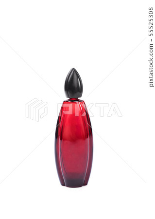 Red perfume bottle isolated on white background Red perfume bottle isolated on white background 55525308