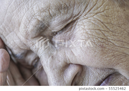 closeup face of a senior woman sleeping closeup face of a senior woman sleeping 55525462