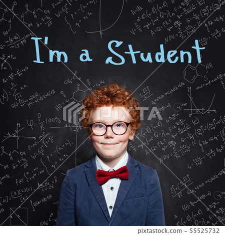 Wunderkind kid student in classroom. Wunderkind kid student in classroom. 55525732
