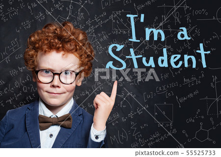 Back to school concept with smart kid student Back to school concept with smart kid student 55525733