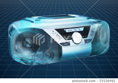 Visualization 3d cad model of Modern CD Boombox Visualization 3d cad model of Modern CD Boombox 55526492