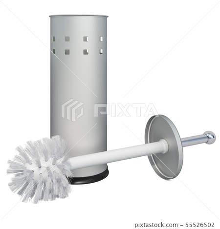 Toilet brush and holder, 3D rendering Toilet brush and holder, 3D rendering 55526502