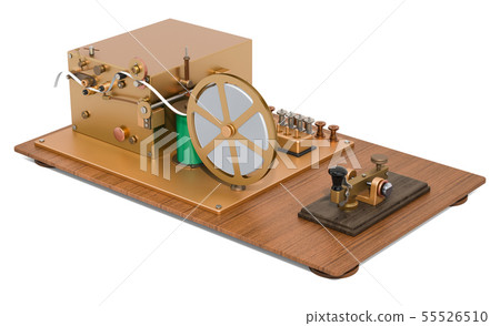 Morse code telegraphy device, 3D rendering 55526510