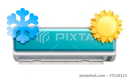 Air conditioner with snowflake and sun 55526523