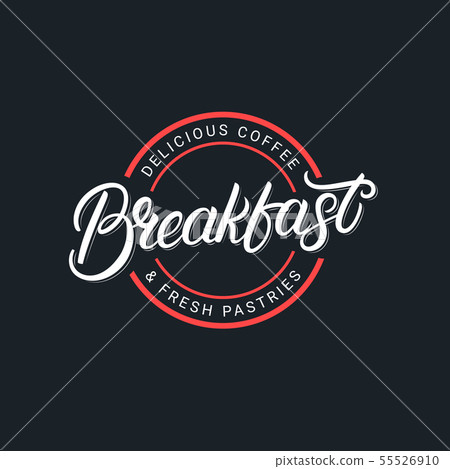 Breakfast hand drawn lettering logo 55526910