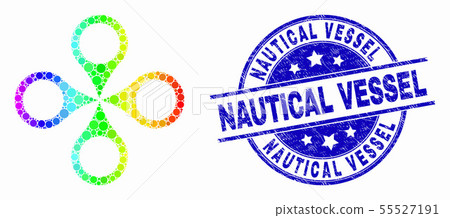 Vector Spectral Dotted Quadrocopter Icon and Grunge Nautical Vessel Stamp Vector Spectral Dotted Quadrocopter Icon and Grunge Nautical Vessel Stamp 55527191