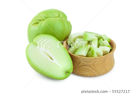 fresh Chayote vegetable or mexican cucumber isolated on white background fresh Chayote vegetable or mexican cucumber isolated on white background 55527217