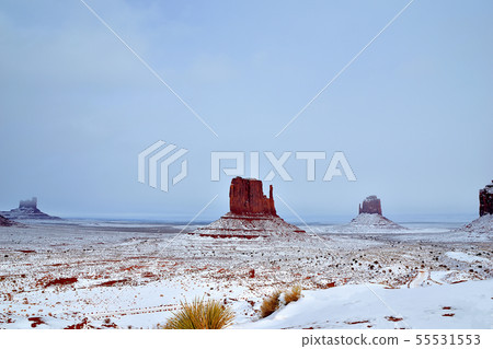 Snowy landscape Monument Valley Snowy landscape Monument Valley 55531553