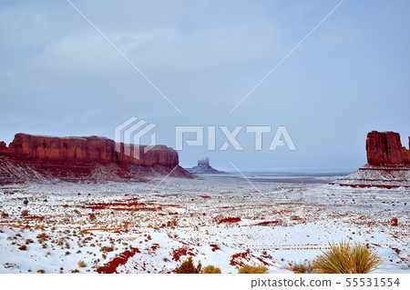 Snowy landscape Monument Valley 55531554