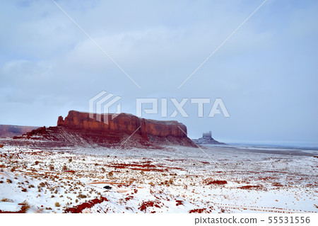 Snowy landscape Monument Valley Snowy landscape Monument Valley 55531556