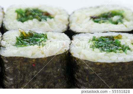 Japanese food restaurant, sushi maki gunkan roll plate or platter set. Sushi set and composition 55531828