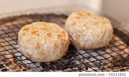 Tuna baked rice ball, tuna baked rice ball, tuna rice ball _bbq, BBQ, barbeque, shichirin, charcoal, bincho charcoal 55531842