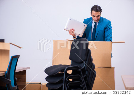 Young handsome businessman being fired from his work 55532342