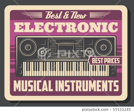 Synthesizer retro electronic musical instrument Synthesizer retro electronic musical instrument 55533285