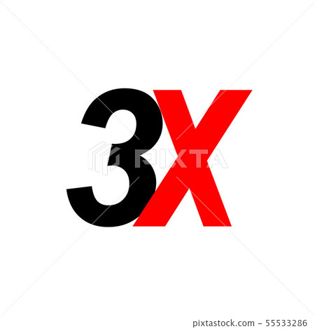 3x sign icon. 55533286