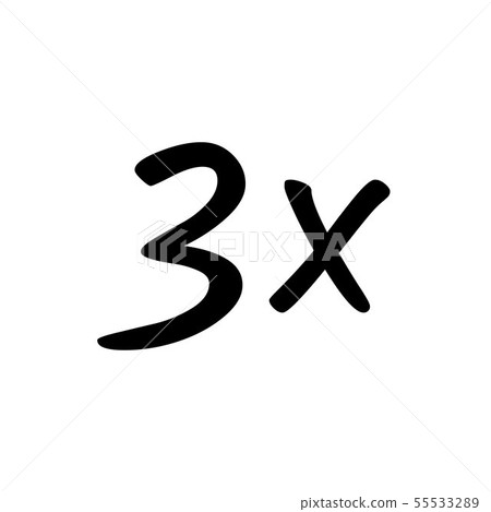 3x sign icon 3x sign icon 55533289