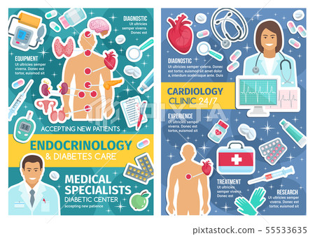 Cardiology and endocrinology clinic doctors, pills 55533635