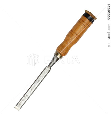 Old rusty chisel isolated on white background 55536534