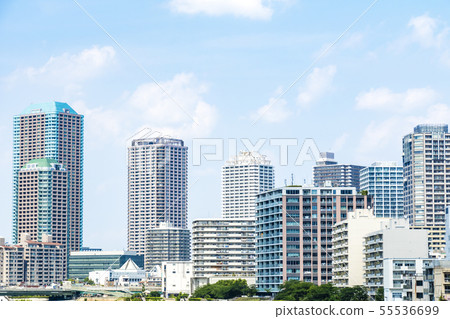 Cityscape with tower apartments Cityscape with tower apartments 55536699