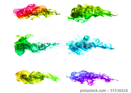 Abstract colorful flame patterns on white 55536826