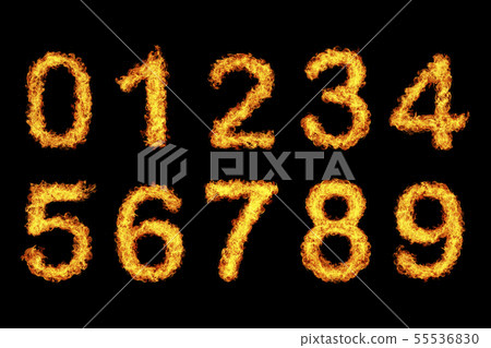 number made from fire 55536830