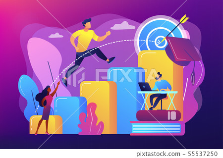 Educational trajectory concept vector illustration Educational trajectory concept vector illustration 55537250