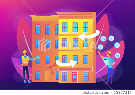 Old buildings modernization concept vector illustration Old buildings modernization concept vector illustration 55537315
