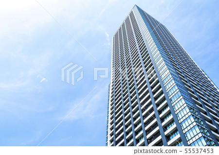 Tower apartment and blue sky 55537453