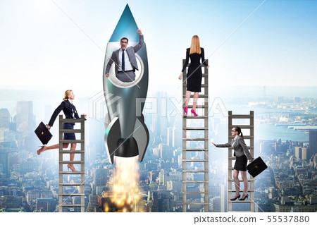 Unequal career opportunities concept for men and women Unequal career opportunities concept for men and women 55537880