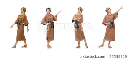 Woman wearing medieval arab clothing on white Woman wearing medieval arab clothing on white 55539529