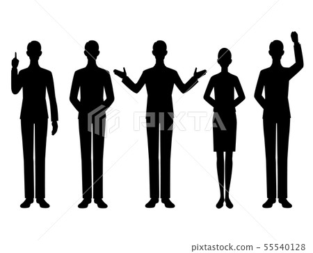 剪影商人男性女性 剪影商人男性女性 55540128