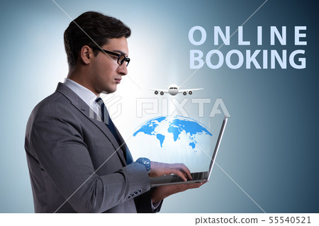Concept of online air travel booking Concept of online air travel booking 55540521