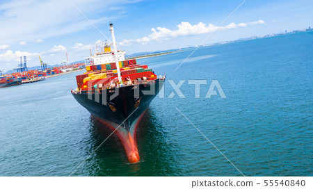 Container ship carrying container in import export 55540840