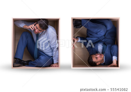 Employee working in tight space 55541082