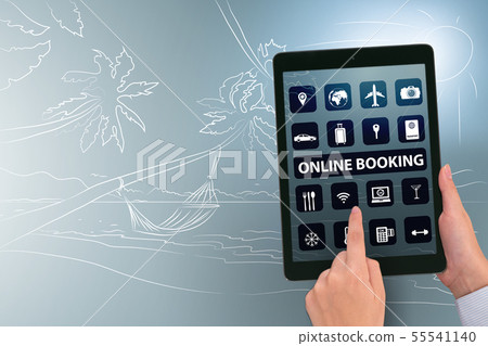 Concept of online booking for trip 55541140