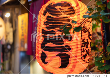 烤雞肉串/烏冬面燈_Nakasu風景/小巷和燈籠(博多區,福岡市,福岡市) 烤雞肉串/烏冬面燈_Nakasu風景/小巷和燈籠(博多區,福岡市,福岡市) 55541151