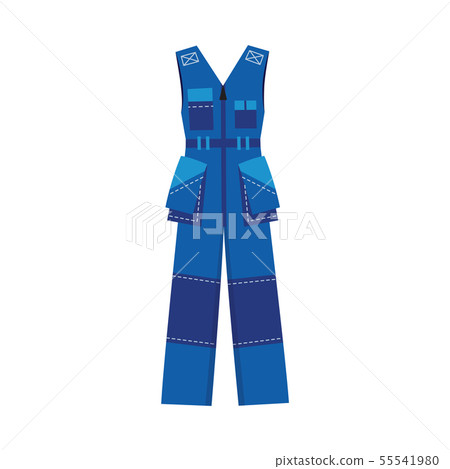 Сonstruction worker or electrician protective coverall vector isolated on white. 55541980